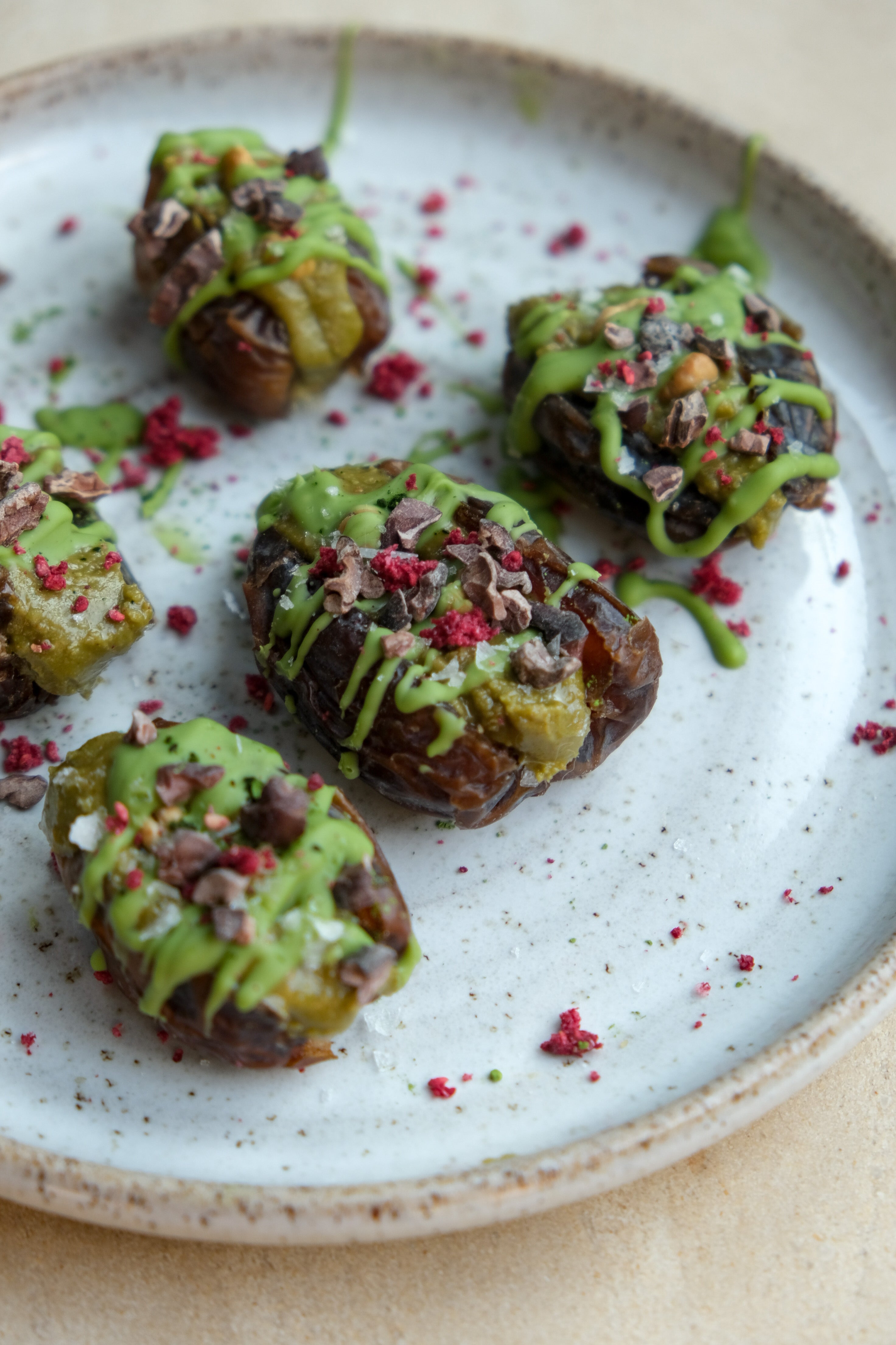 matcha stuffed dates