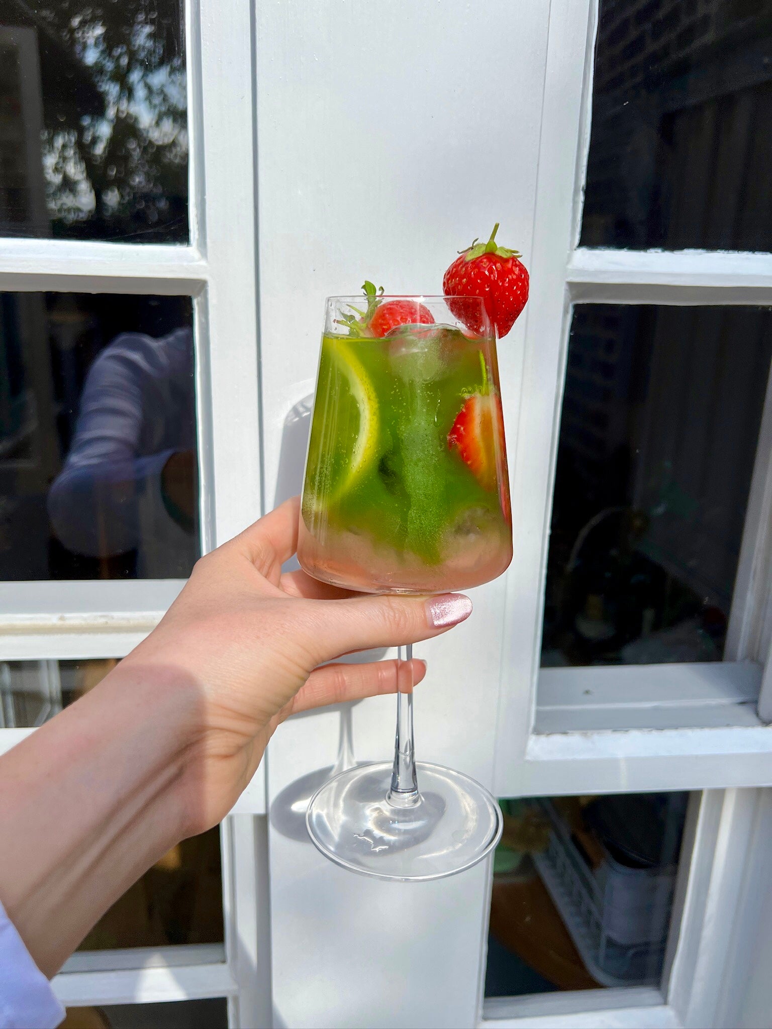 SAKURA + STRAWBERRY MATCHA SPRITZ