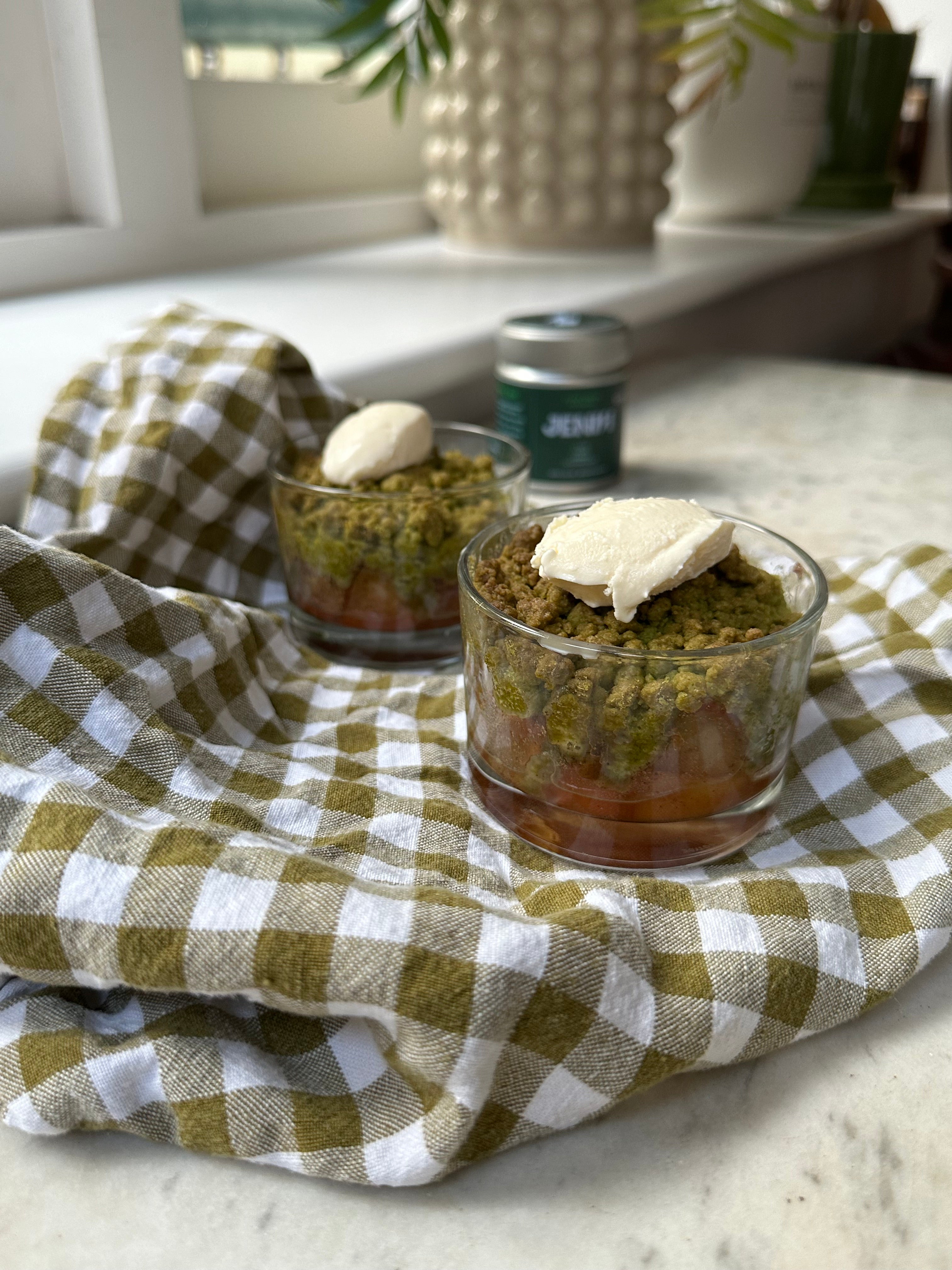 SINGLE SERVE MATCHA APPLE CRUMBLE