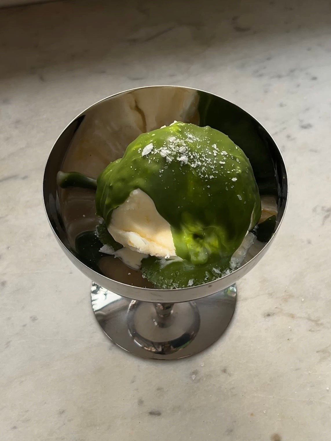 NO-CHURN CITRUS HONEY ICE CREAM WITH A MATCHA SHELL