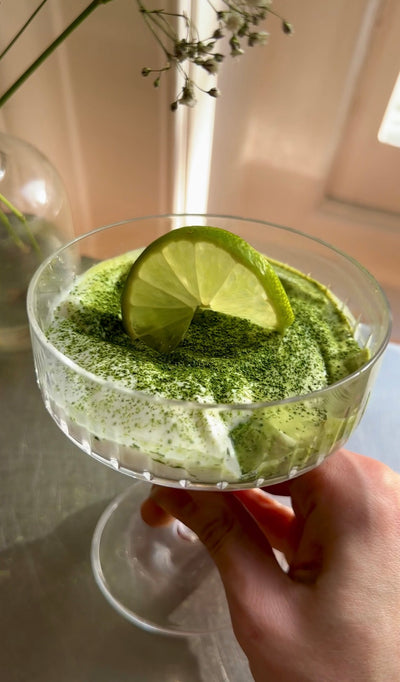 AVOCADO LIME AND COCONUT MATCHA PUDDING