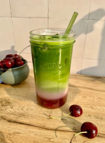 ICED CHERRY PIE MATCHA LATTE